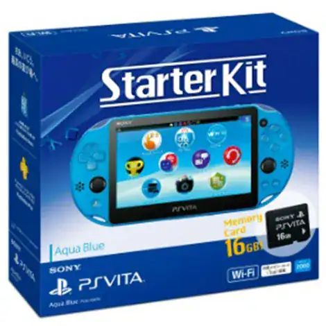 PlayStation Vita本体 Wi-Fiモデル アクア・ブルー スターターキットPCHJ-10030の商品画像
