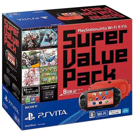 PlayStation Vita Super Value Pack Wi-Fiモデル PCHJ-10018 レッド/ブラック (付属品の付属は無し)の商品画像