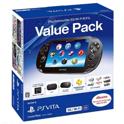 PlayStation Vita Value Pack 3G/Wi-Fiモデル PCHJ-10023 クリスタル・ブラック (付属品の付属は無し)の商品画像