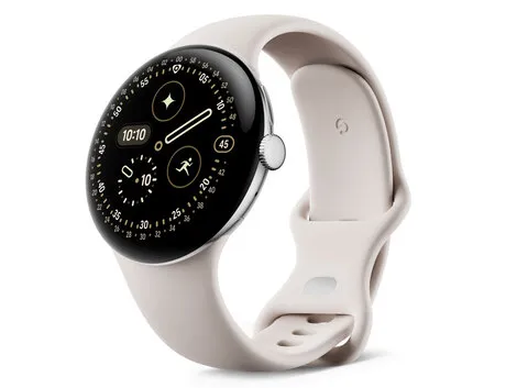 Google (グーグル) Pixel Watch 4 Wi-Fiモデル 45mm GA09308-US [Polished Silver アルミケース/Porcelain アクティブ バンド]の商品画像