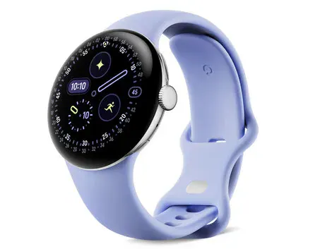Google (グーグル) Pixel Watch 4 Wi-Fiモデル 41mm GA10840-US [Polished Silver アルミケース/Iris アクティブ バンド]の商品画像